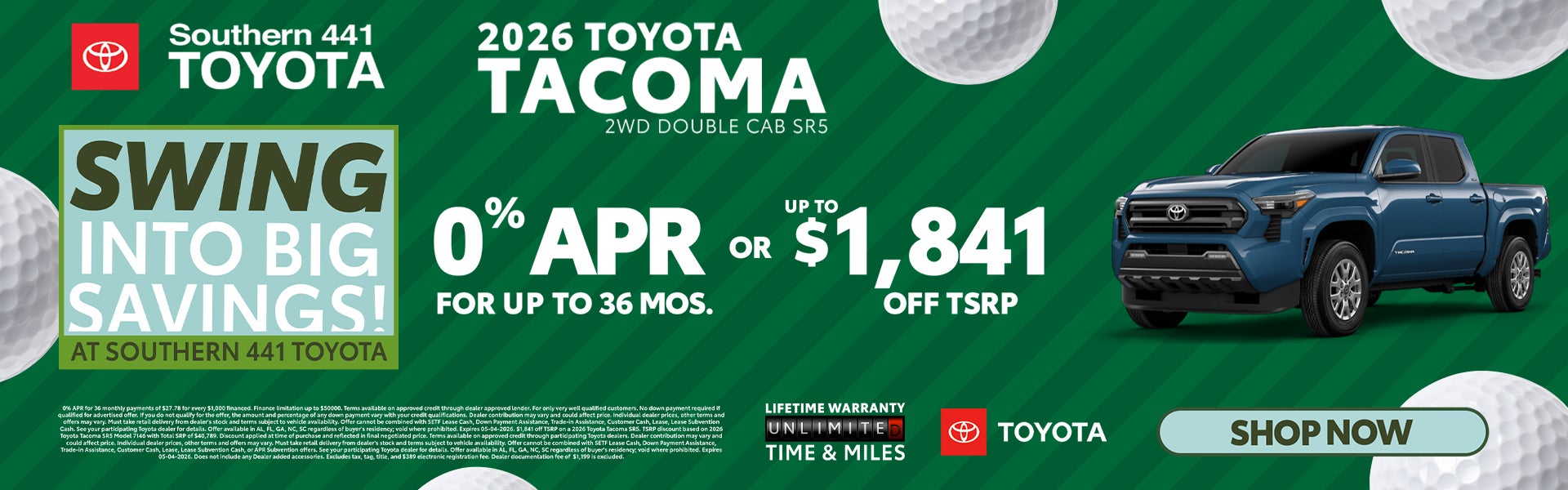 April Tacoma Special